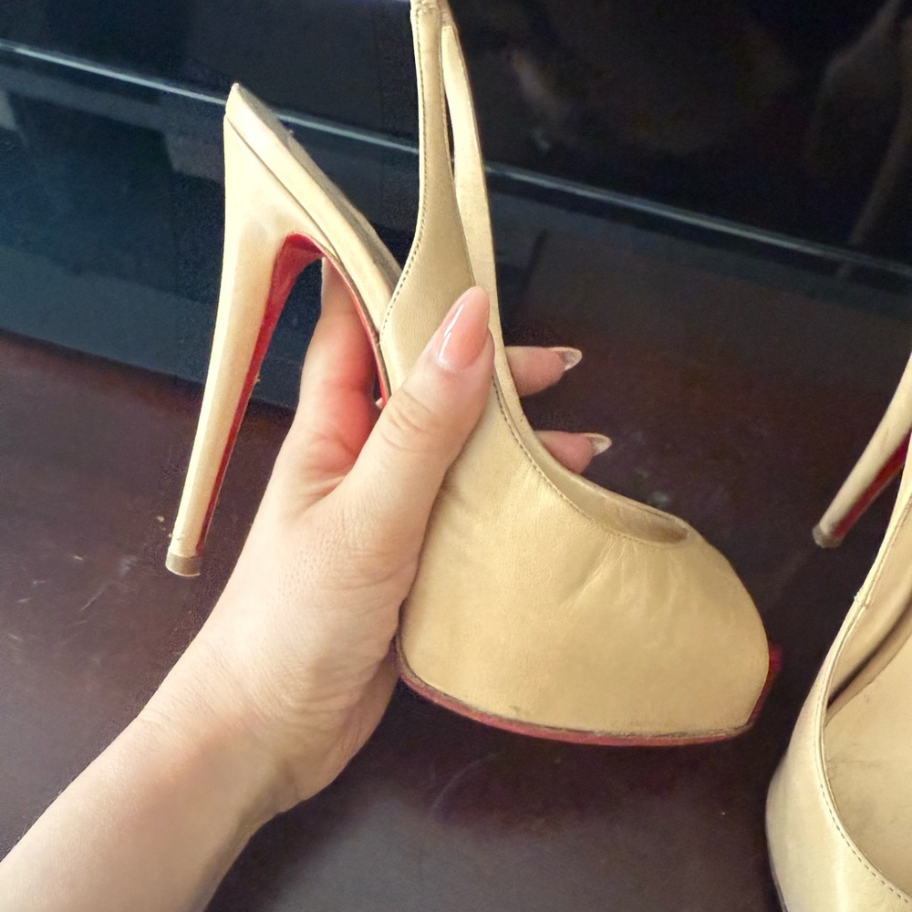 Christian Louboutin Nude Slingback Heels